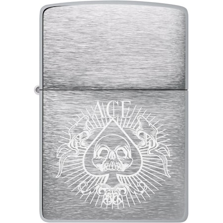 Zippo 2022N Zippo Price Fighter 200 Spade Skull Design Brushed Chrome ZIP-48500